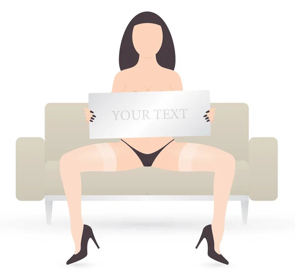 Vektorová Ilustrace Docela Sexy Dívky Spodním Prádlem Punčochy Lodičkami Sedí — Stockový vektor