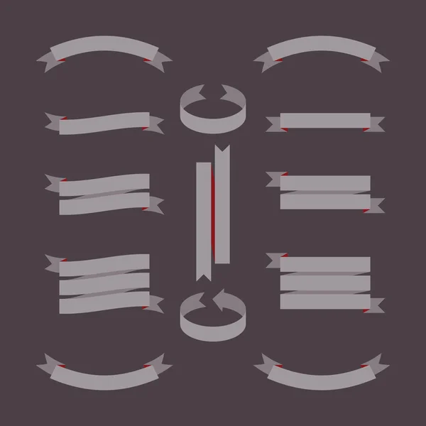 Vector Set Κορδέλες Πρότυπο Στοιχεία Σχεδιασμού — Διανυσματικό Αρχείο