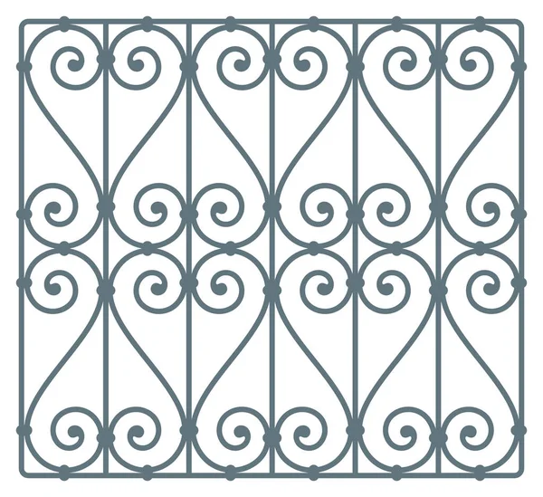 Vector Baroque Fence Texture Isolated White Background — Stock Vector