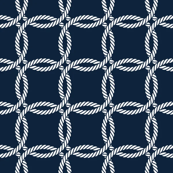 Διανυσματικά Σχοινιά Κυκλικό Δίχτυ Χωρίς Ραφή Μπλε Φόντο — Διανυσματικό Αρχείο