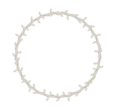 Dikenli ve yapraklı bitki yetiştirilmiş vektör çemberi iskeleti. Beyaz arkaplan