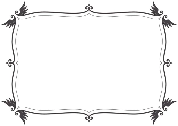Black Ornamental Decorative Frame Wings Old Style — Stock Vector
