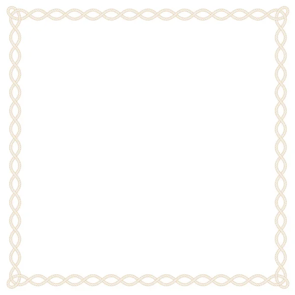Vector Square Rope Frame Border Line — Stock Vector