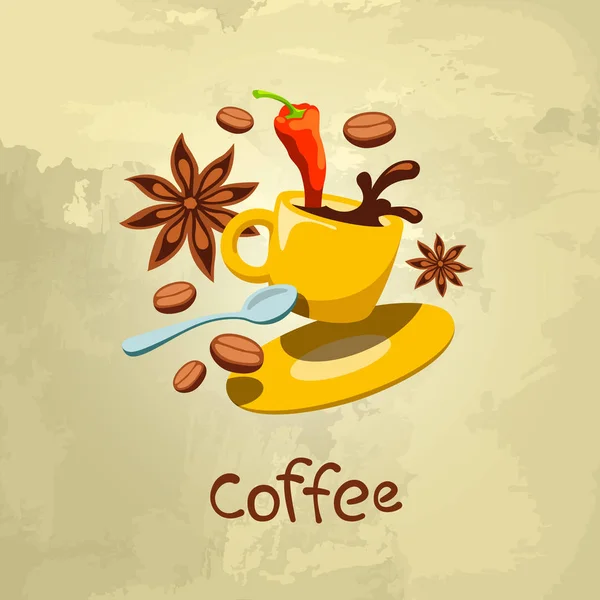 咖啡和香料 — 图库矢量图片