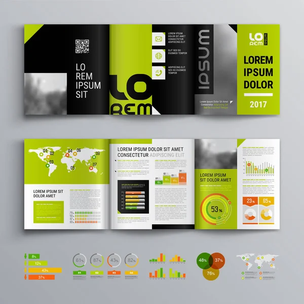 Brochure modello di design — Vettoriale Stock