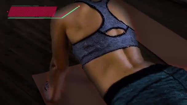Werbung Für Die Computergrafik Des Fitnesscenters Rückenmuskulatur — Stockvideo