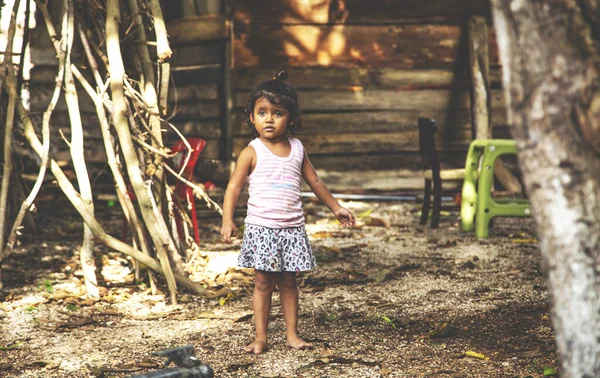 Niedliche Kleine Mexikanische Mädchen Kindheit Porträt Eines Jungen Mädchens Mexikanische — Stockfoto