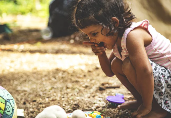 Cute Little Mexican Girl Childhood Portrait Young Girl Mexican Ethnicity — Stock Photo, Image