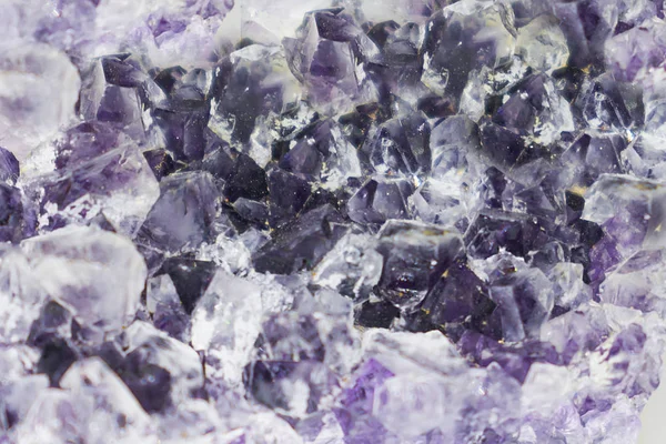 Contexto Feito Mineral Superfície Cristal Ametista Roxo Close — Fotografia de Stock