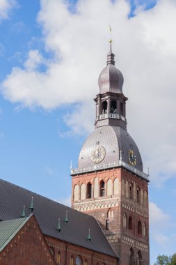 Riga, Letonya - Eylül 2019: Riga, Letonya 'da Riga Katedrali olarak bilinen Evanjelik Lüteryen Katedrali 