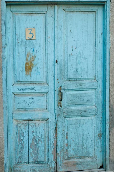 Porta Entrada Madeira Antiga Velha — Fotografia de Stock