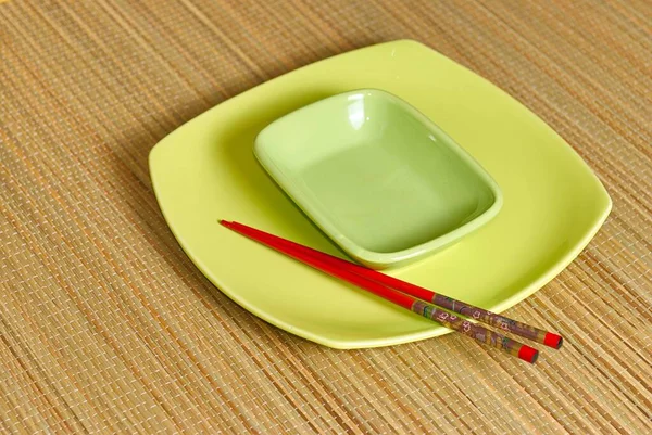 Chopsticks Prato Louça Cerâmica Chocos Chineses Pratos Minimalistas Modernos Pratos — Fotografia de Stock