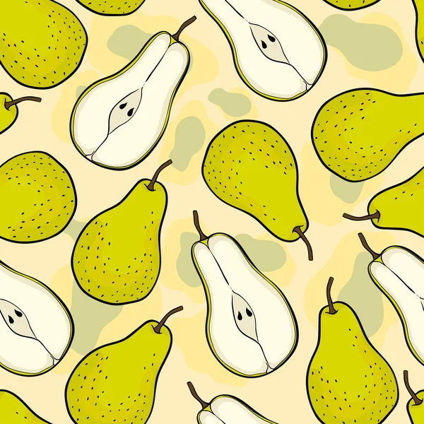 Armut desen meyve el çizmek vektör