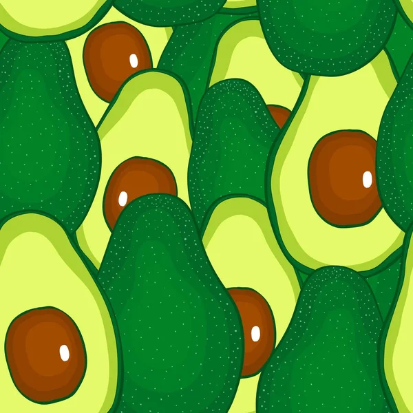 Naadloze patroon met avocado hand drsw vector — Stockvector