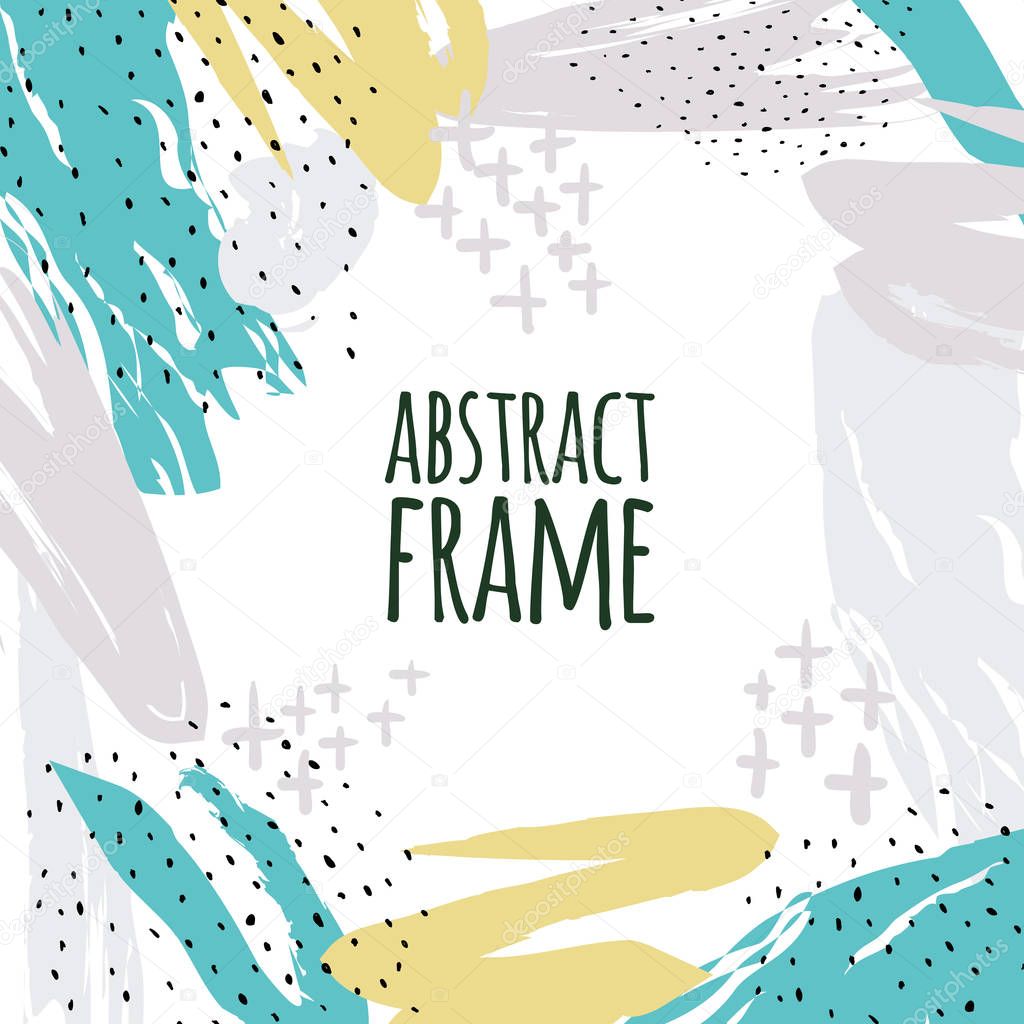 Vector hand draw abstract background frame.