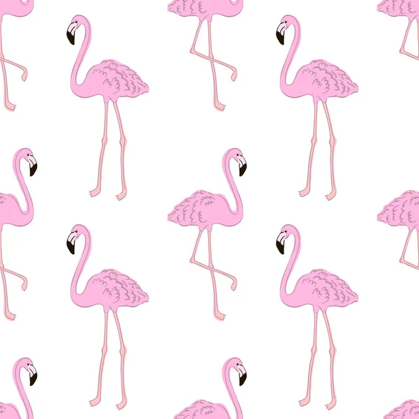 Ilustracja wektorowa flamingo wzór zwrotnik. — Wektor stockowy