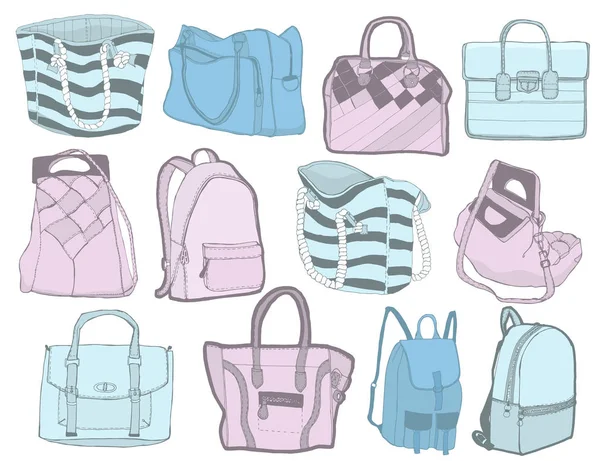 Accessoires de mode patchs ensemble. Kit sac design de divers autocollants ou badges d'accessoires . — Image vectorielle
