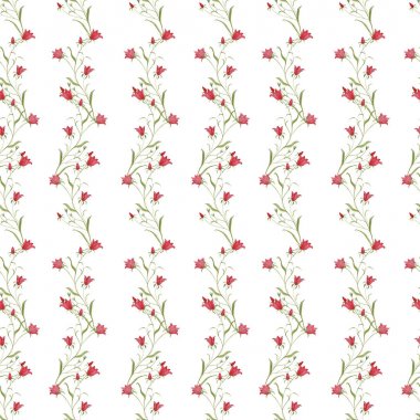 Pembe çiçekler ve beyaz arka plan, duvar kağıdı, kart veya kumaş çiçek deseni suluboya çiçek desenli, pembe renkte çiçek yaprakları ile Seamless modeli. El çizmek illüstrasyon.