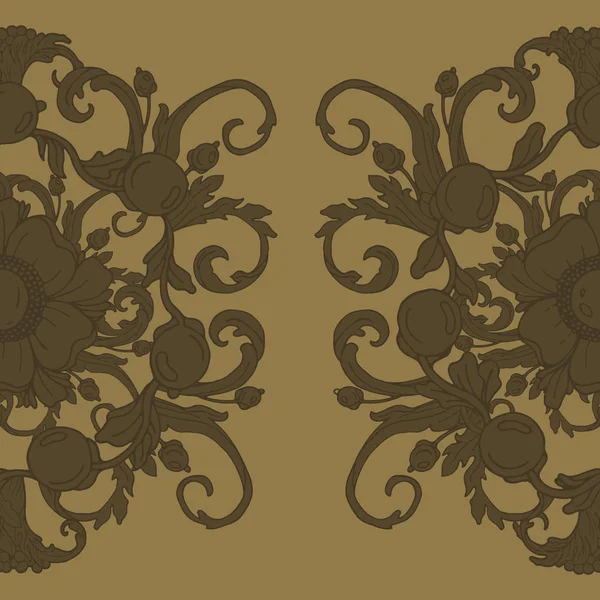 Gold Vintage Baroque Ornament Retro Pattern Antique Style Acanthus Decorative — Stock Vector