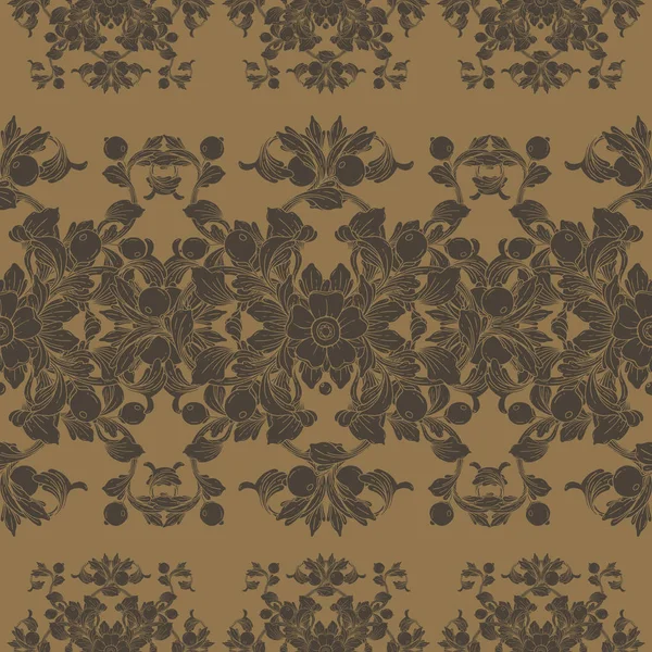 Vintage Ornement Baroque Motif Rétro Style Antique Acanthe Élément Design — Image vectorielle