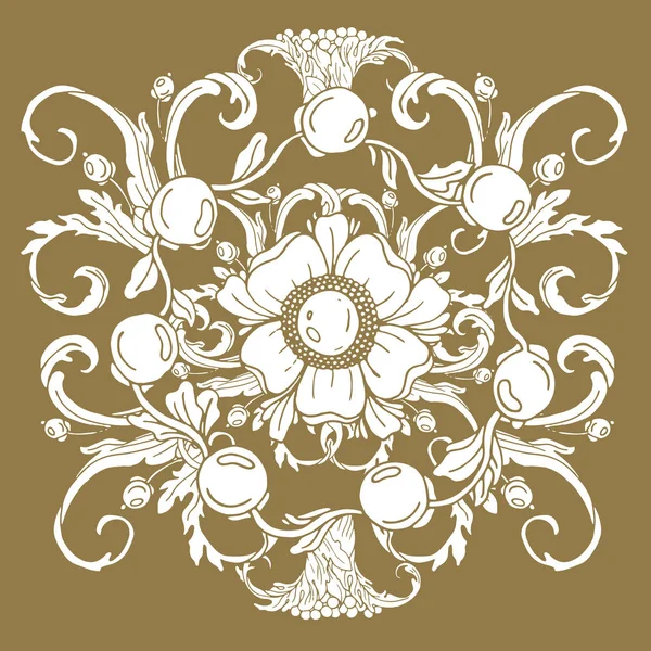 Gold Vintage Baroque Ornament Retro Antique Style Acanthus Decorative Design — Stock Vector