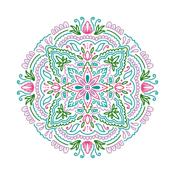 Grafiska runda Mandala abstrakt isolerad i vit bakgrund.. Boh — Stock vektor