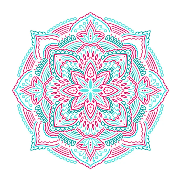 Gráfico redondo mandala abstrato isolado em fundo branco.. Boh — Vetor de Stock