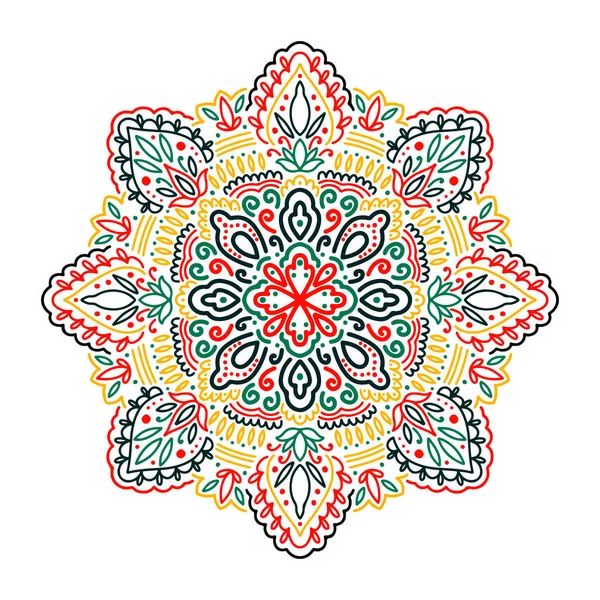 Gráfico redondo mandala abstracto aislado en fondo blanco.. Boh — Archivo Imágenes Vectoriales