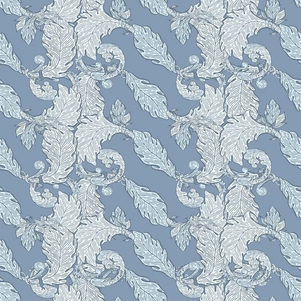 Nahtlose Muster barock blau color.vintage floral victorian oder — Stockvektor