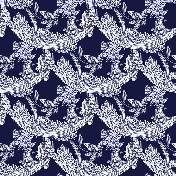 Motif sans couture abstrait baroque. Ornam victorien floral vintage — Image vectorielle