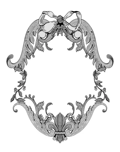 Frame ornamental decorative baroque elegant. Suitable for weddin — Stock Vector