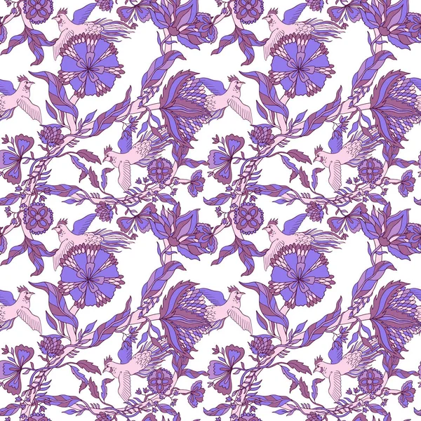Abstract nature flower seamless pattern. Ethnic ornament, floral — ストックベクタ