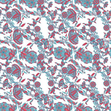 Soyut doğa çiçeğinin kusursuz deseni. Etnik süs, çiçek.