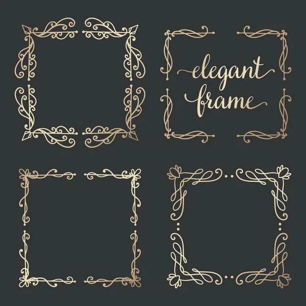 Set divider frame ornament.Decoration element design. — Stock Vector