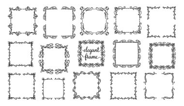 Bölme çerçeve süsünü ayarla. Dekorasyon ögesi tasarımı.