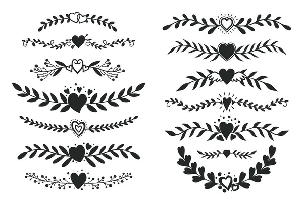 Set divisor flora ornament.Decoración elemento diseño . — Vector de stock