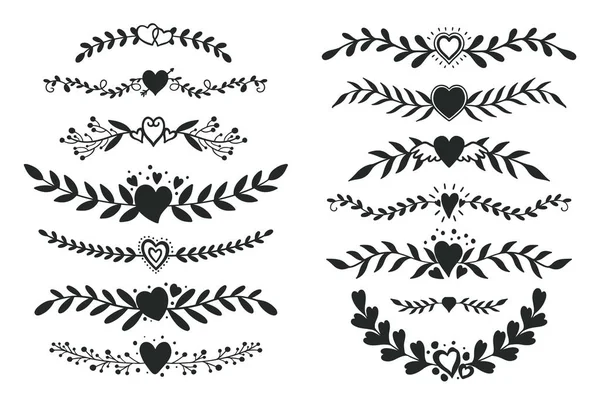 Set divider flora ornament.Decoratie element ontwerp. — Stockvector