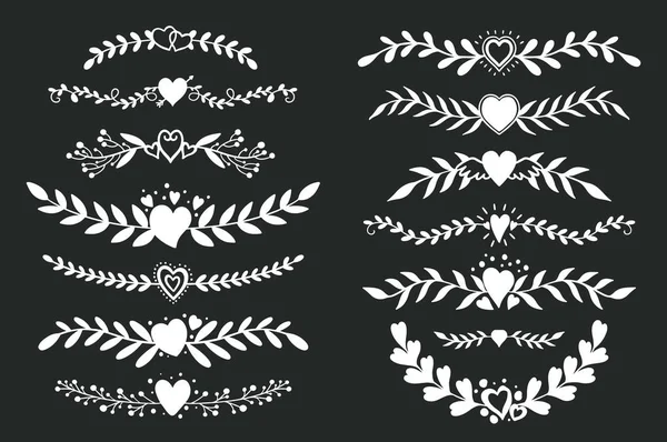 Set ornement de la flore diviseur.Décoration vintage élément design . — Image vectorielle