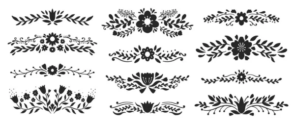 Conjunto divisor flora ornament.Decoration design elemento de cor . —  Vetores de Stock