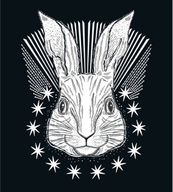 Tavşan sihirli çizgisi. Klasik dövme..