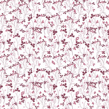 Kusursuz desenli yonca çizimi. El boyalı saf bir arka plan.