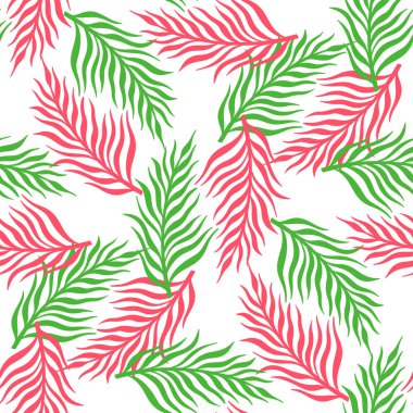 Kusursuz desenli doğa bitkisi. Botanik çiçekli arka plan. Ev dekorasyonu, kumaş, halı, ambalaj için tasarım. Vektör illüstrasyonu.