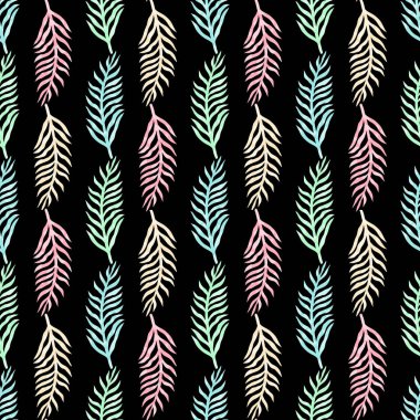 Kusursuz desenli doğa bitkisi. Botanik çiçekli arka plan. Ev dekorasyonu, kumaş, halı, ambalaj için tasarım. Vektör illüstrasyonu.