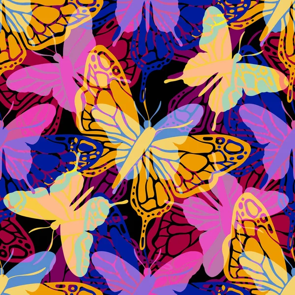 Patrón Sin Costuras Mariposa Diseño Para Cubiertas Tela Textiles Ilustración — Archivo Imágenes Vectoriales