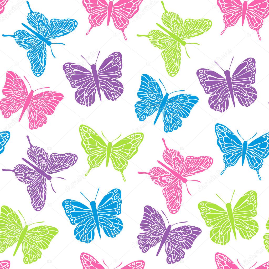 Butterfly seamless pattern. Design for covers, fabric, textile.Vector illustration.