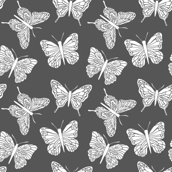 Schmetterlingsnahtloses Muster Design Für Bezüge Stoff Textilien Vektorillustration — Stockvektor