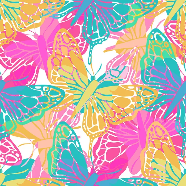 Patrón Sin Costuras Mariposa Diseño Para Cubiertas Tela Textiles Ilustración — Archivo Imágenes Vectoriales