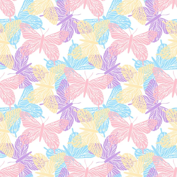 Бабочка Бесшовный Рисунок Дизайн Обложек Текстиля — стоковый вектор