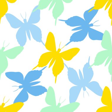 Kelebek desensiz. Kapaklar, kumaş, tekstil için tasarım. Vektör illüstrasyonu.