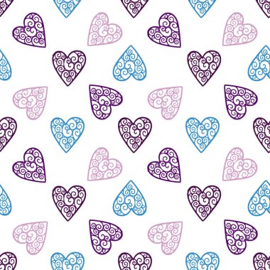 Kusursuz desenli kalp şekli. Baskı kumaşı kumaşı. Eski moda..